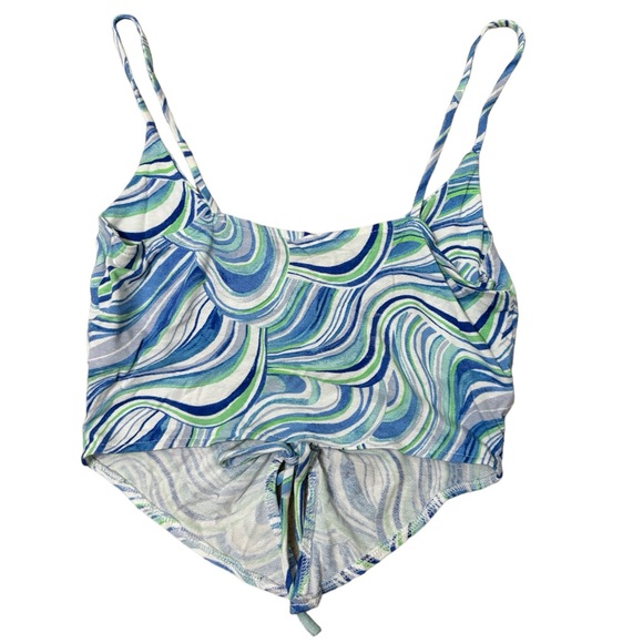 PacSun Crop Top Blue/Green/White Size Small - Picture 2 of 3